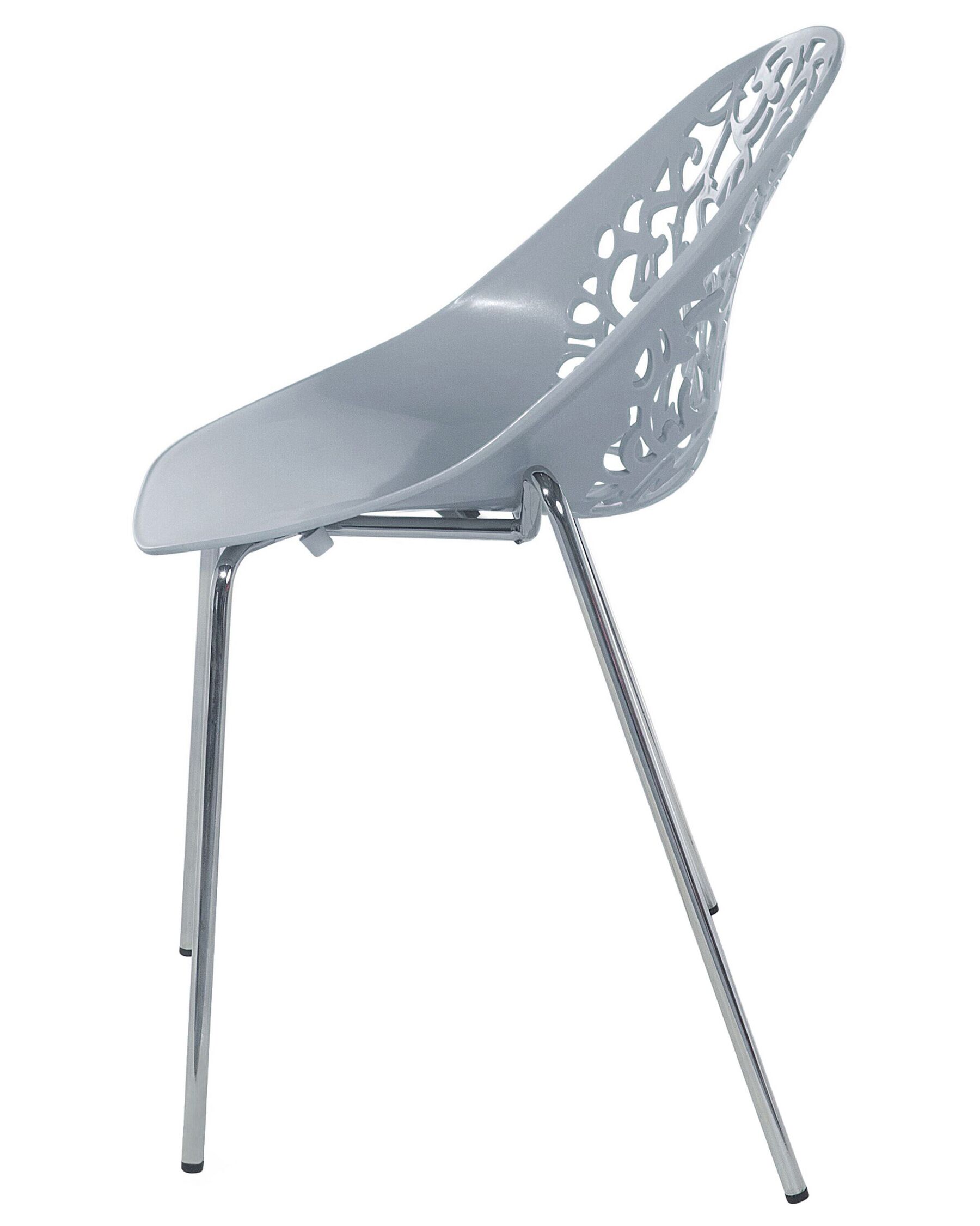 Modern Grey Plastic Chair With Chromed Metal Feet-PP Chair