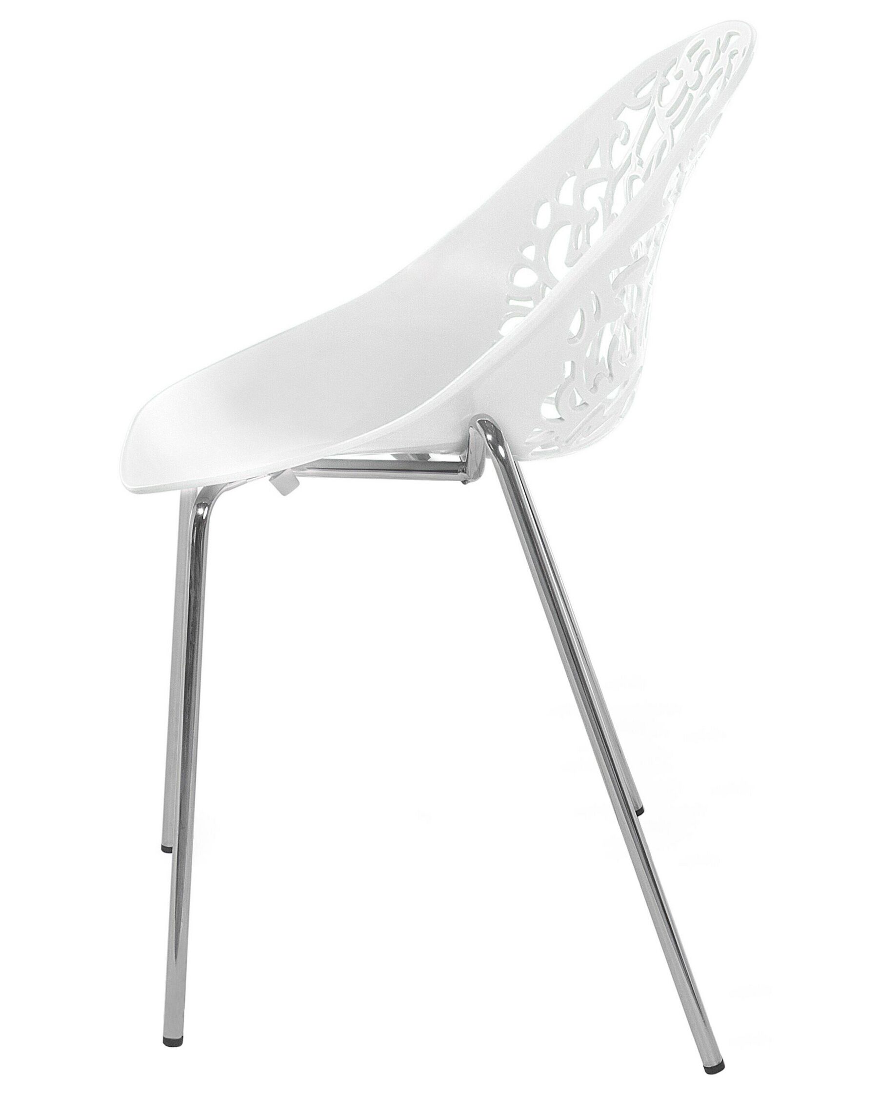 Modern White Plastic Chair With Chromed Metal Feet-PP Chair