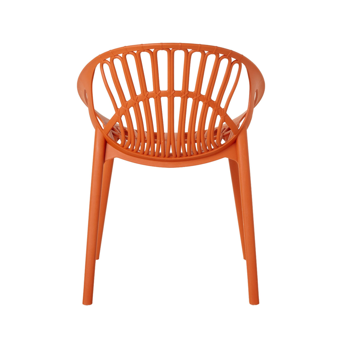 Orange Plastic Garden Chairs with Arms - Set of 2, Weather-Resistant Outdoor Patio Chairs for Lawn, Poolside & Terrace-PP Chair