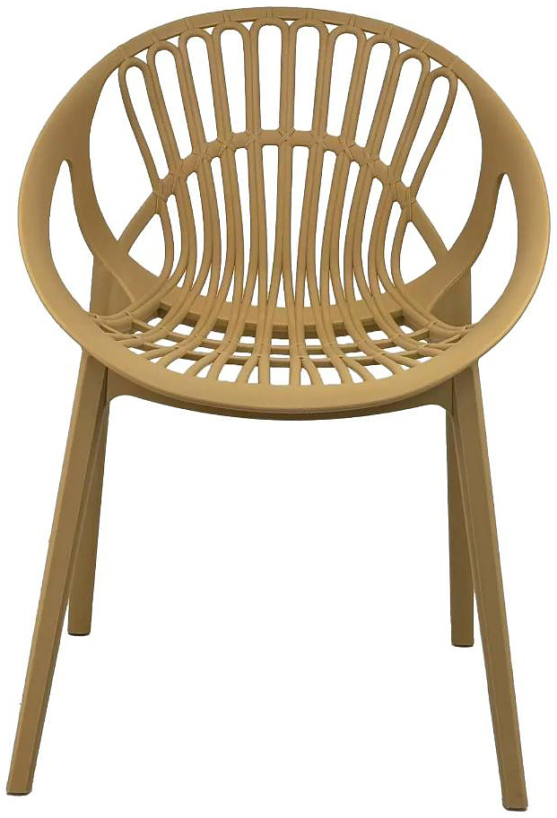 Ginger Yellow Stackable Plastic Garden Chair with Armrests