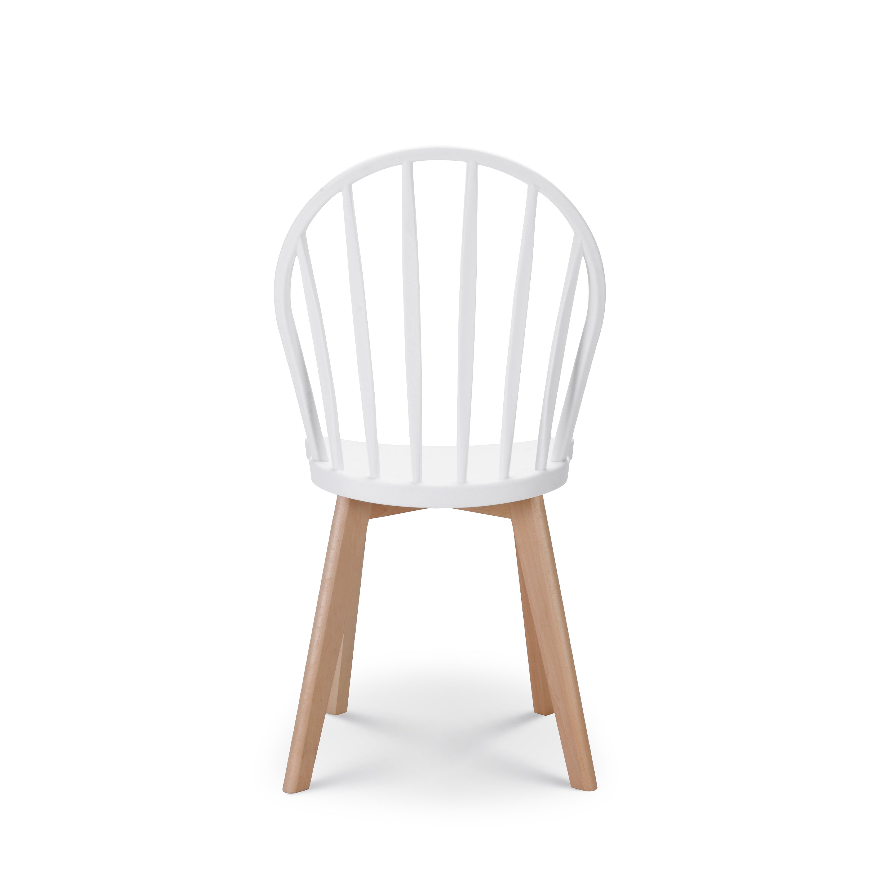 White Plastic Dining Chair With Wood Feet-PP Chair