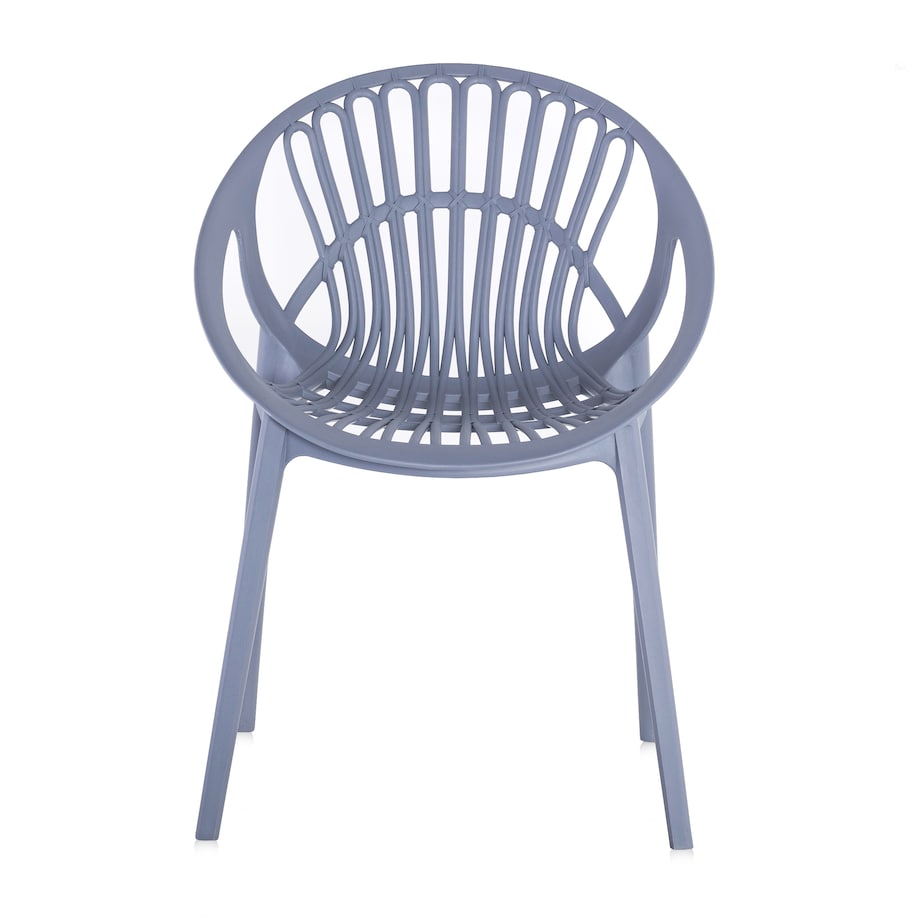 Gray-Blue Stackable Plastic Garden Armchair