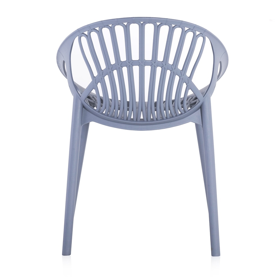 Gray-Blue Stackable Plastic Garden Armchair