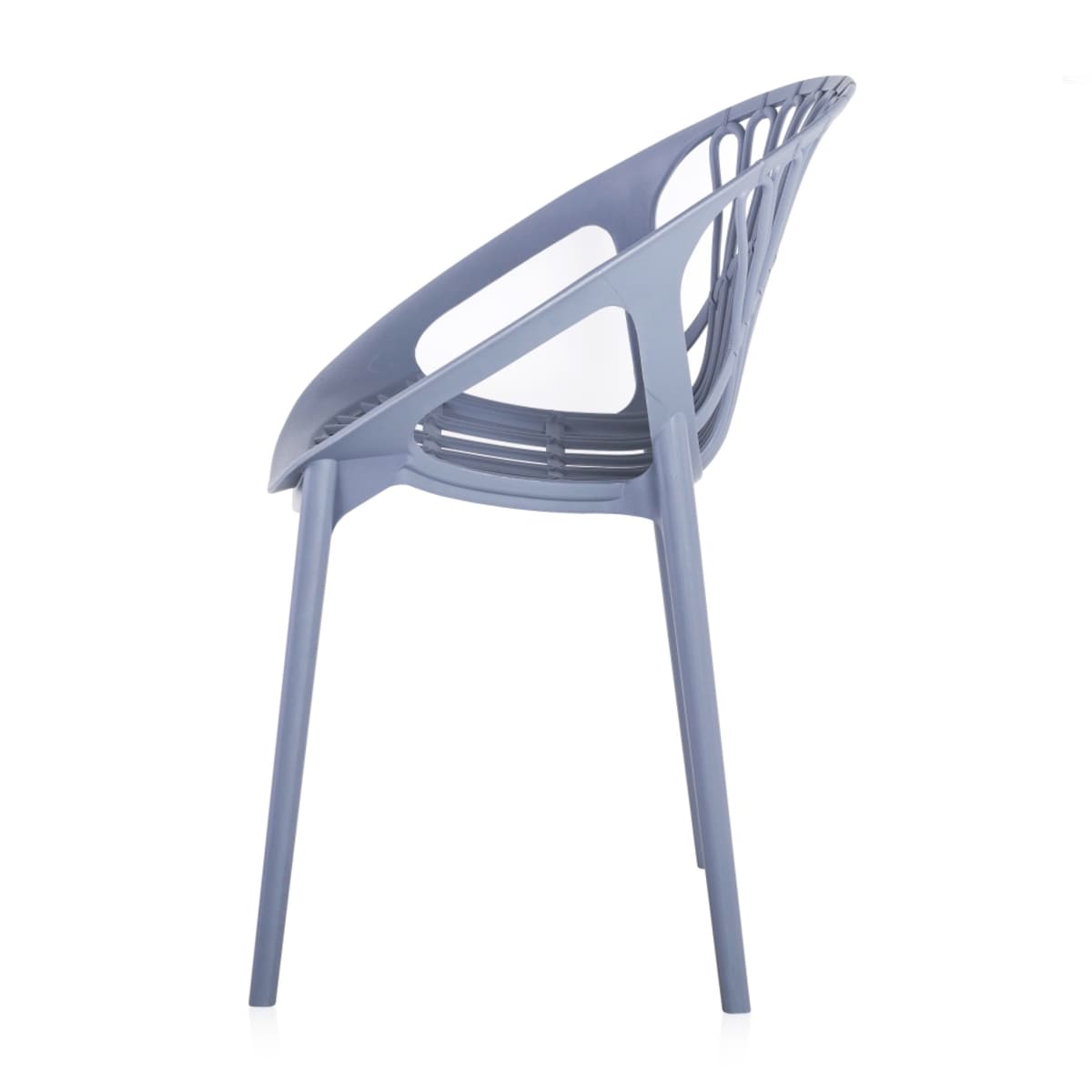 Gray-Blue Stackable Plastic Garden Armchair
