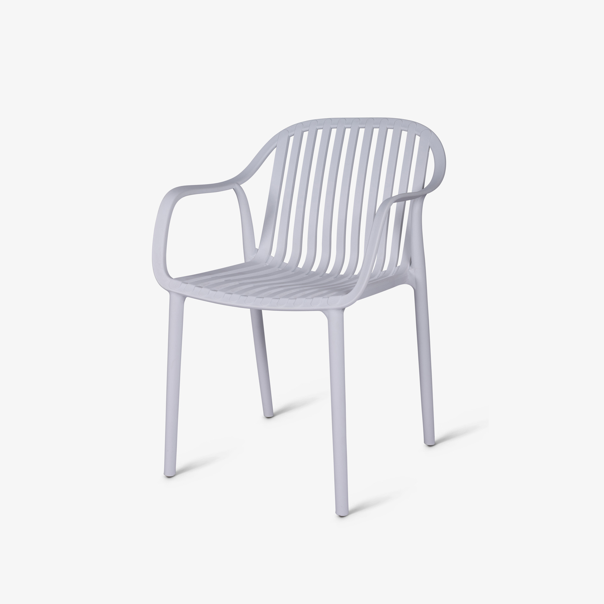 One-piece PP Plastic Armchair, Slatted Back Stackable Outdoor Dining Chair for Commercial & Patio Use-PP Chair