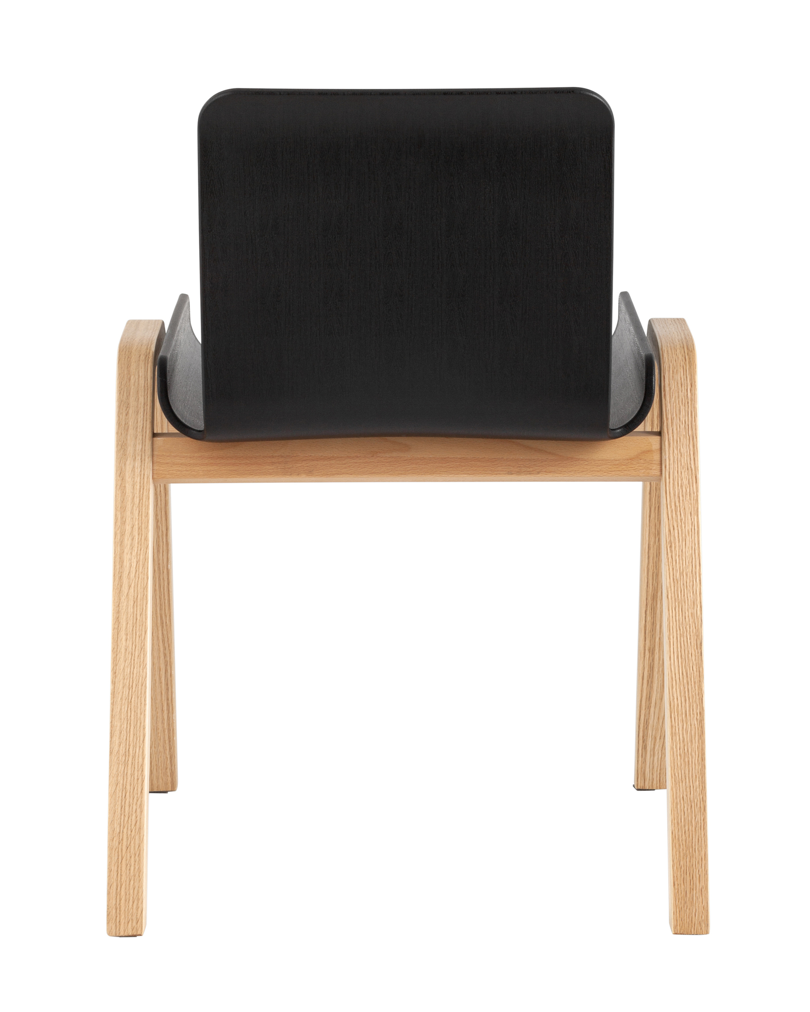 Black Polypropylene Cafe Chair With Wood Feet-PP Chair