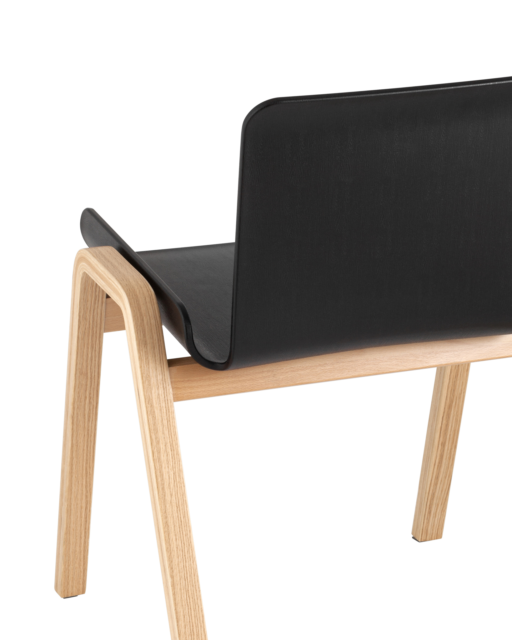 Black Polypropylene Cafe Chair With Wood Feet-PP Chair