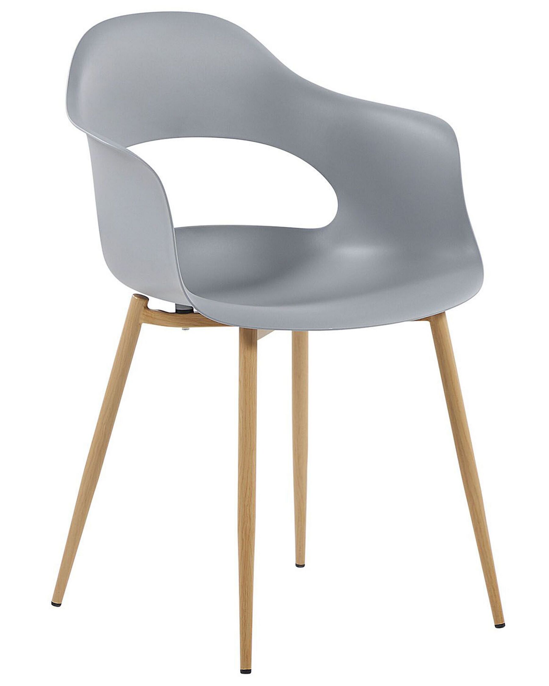 Gray Plastic Armchair with Heat-Transfer Printed Metal Legs – Contemporary, Ergonomic & Commercial-Grade-PP Chair