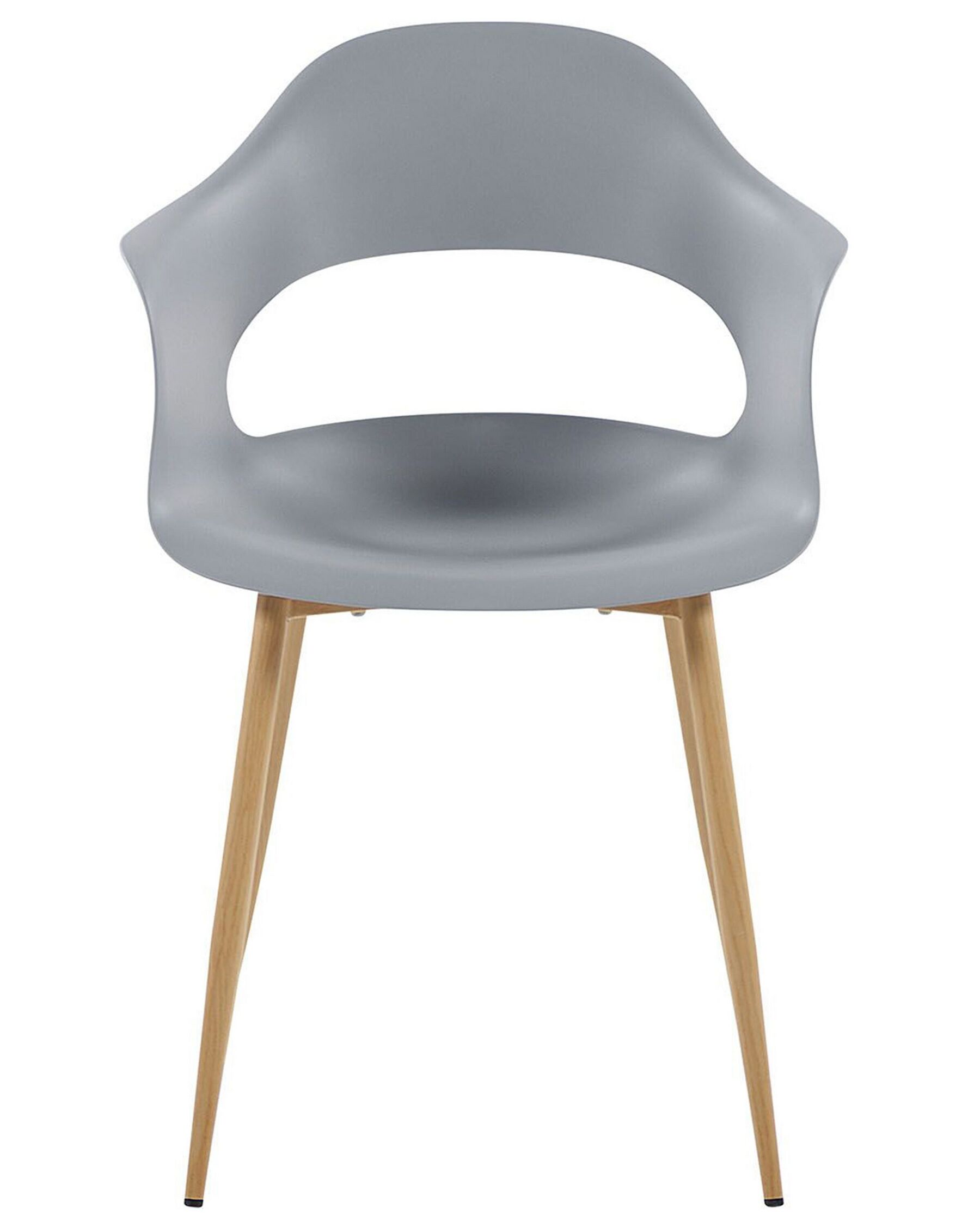 Gray Plastic Armchair with Heat-Transfer Printed Metal Legs – Contemporary, Ergonomic & Commercial-Grade-PP Chair