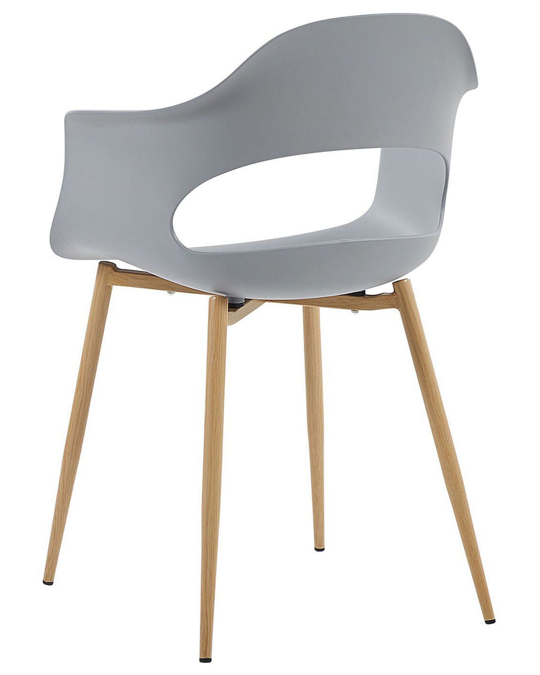 Gray Plastic Armchair with Heat-Transfer Printed Metal Legs – Contemporary, Ergonomic & Commercial-Grade-PP Chair