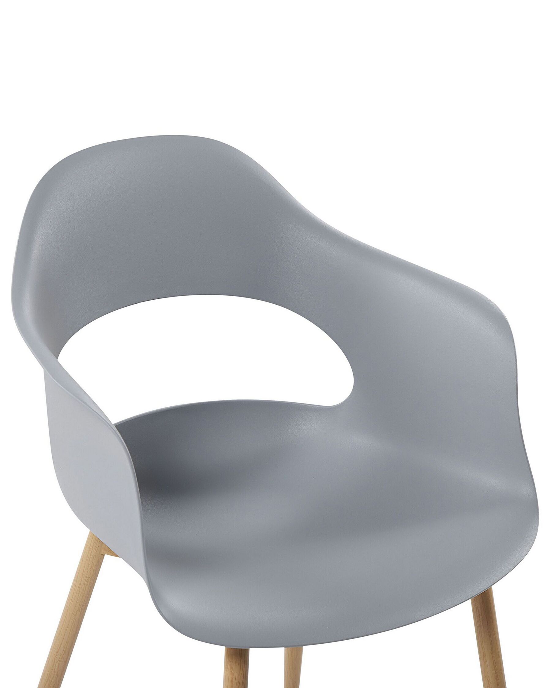 Gray Plastic Armchair with Heat-Transfer Printed Metal Legs – Contemporary, Ergonomic & Commercial-Grade-PP Chair