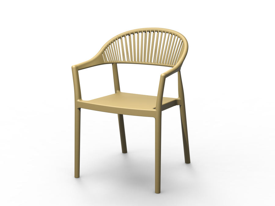 Stackable Outdoor Plastic Chair with Armrests - Commercial Grade PP Patio Chair for Restaurant, Cafe, Hotel & Bistro Use