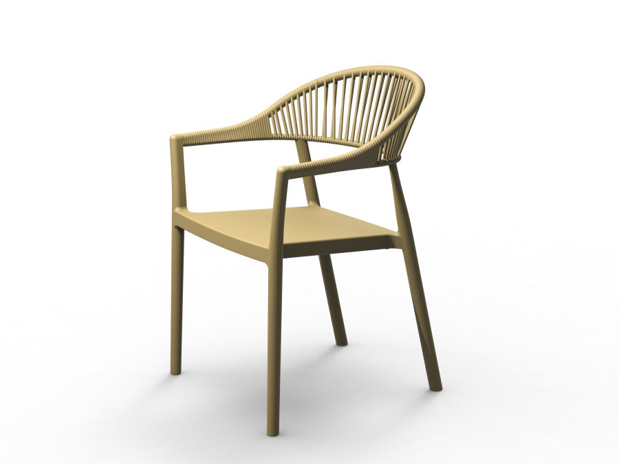 Stackable Outdoor Plastic Chair with Armrests - Commercial Grade PP Patio Chair for Restaurant, Cafe, Hotel & Bistro Use