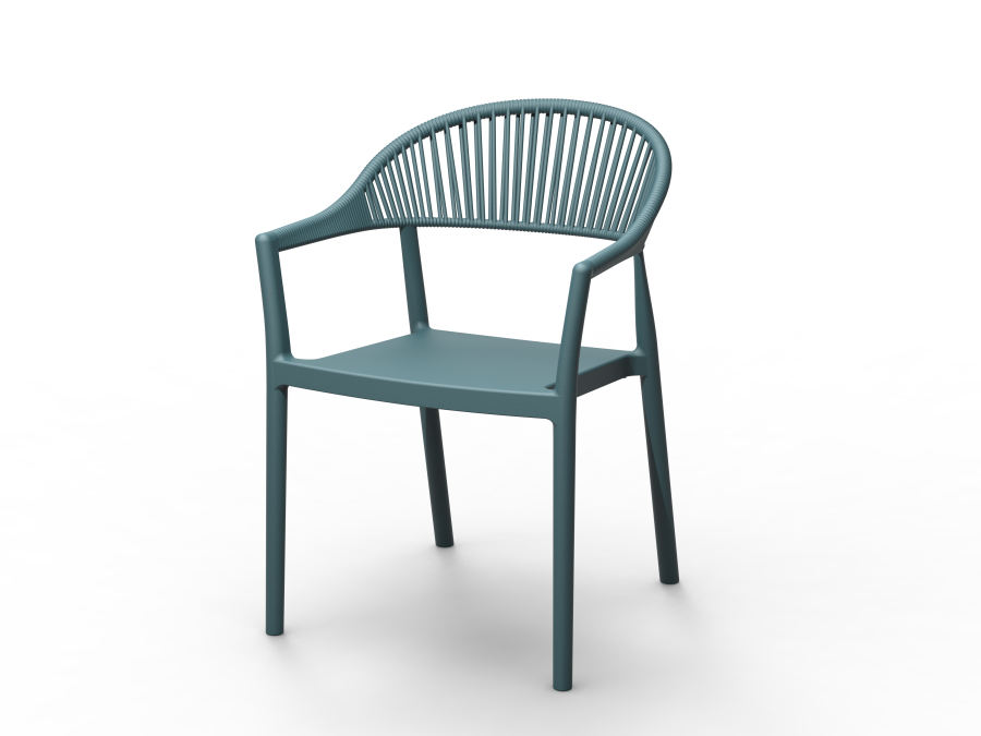 Stackable Outdoor Plastic Chair with Armrests - Commercial Grade PP Patio Chair for Restaurant, Cafe, Hotel & Bistro Use