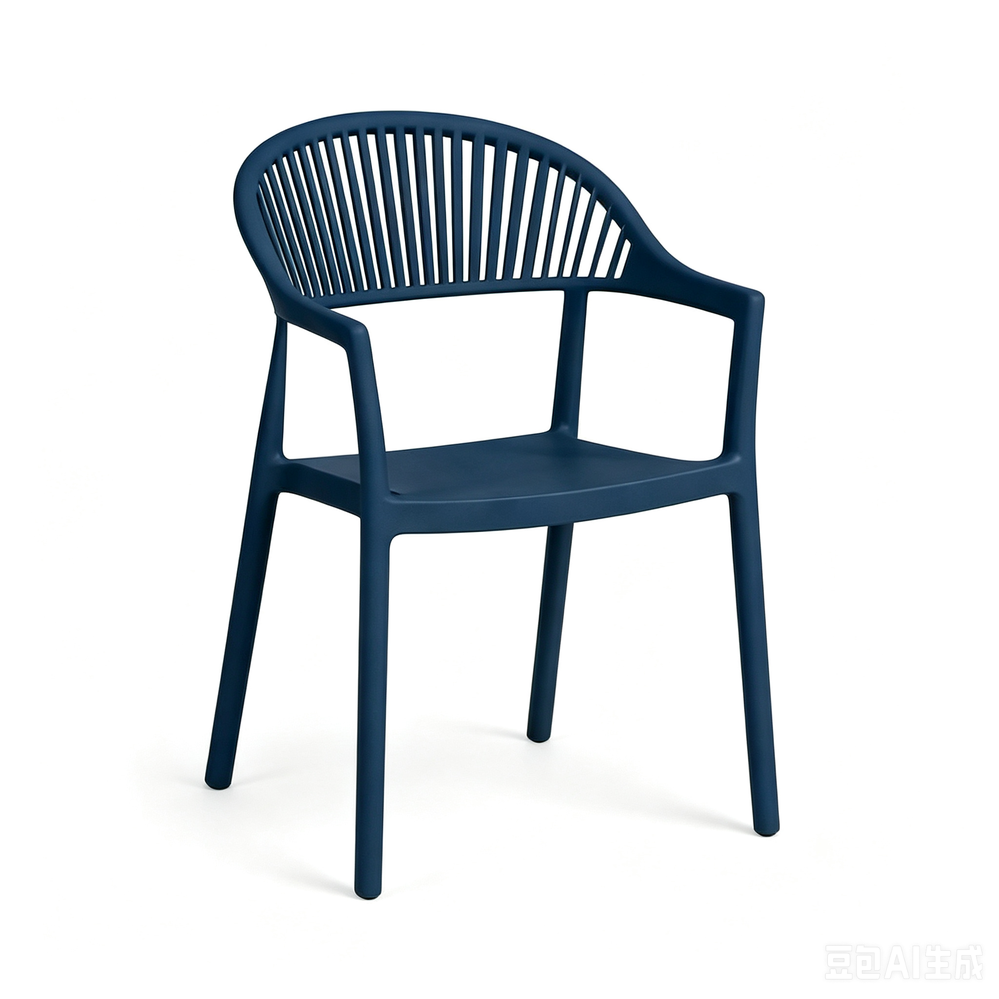 Modern PP Plastic Armchair with Slatted Backrest | Injection Molded Outdoor Dining Chair Manufacturer