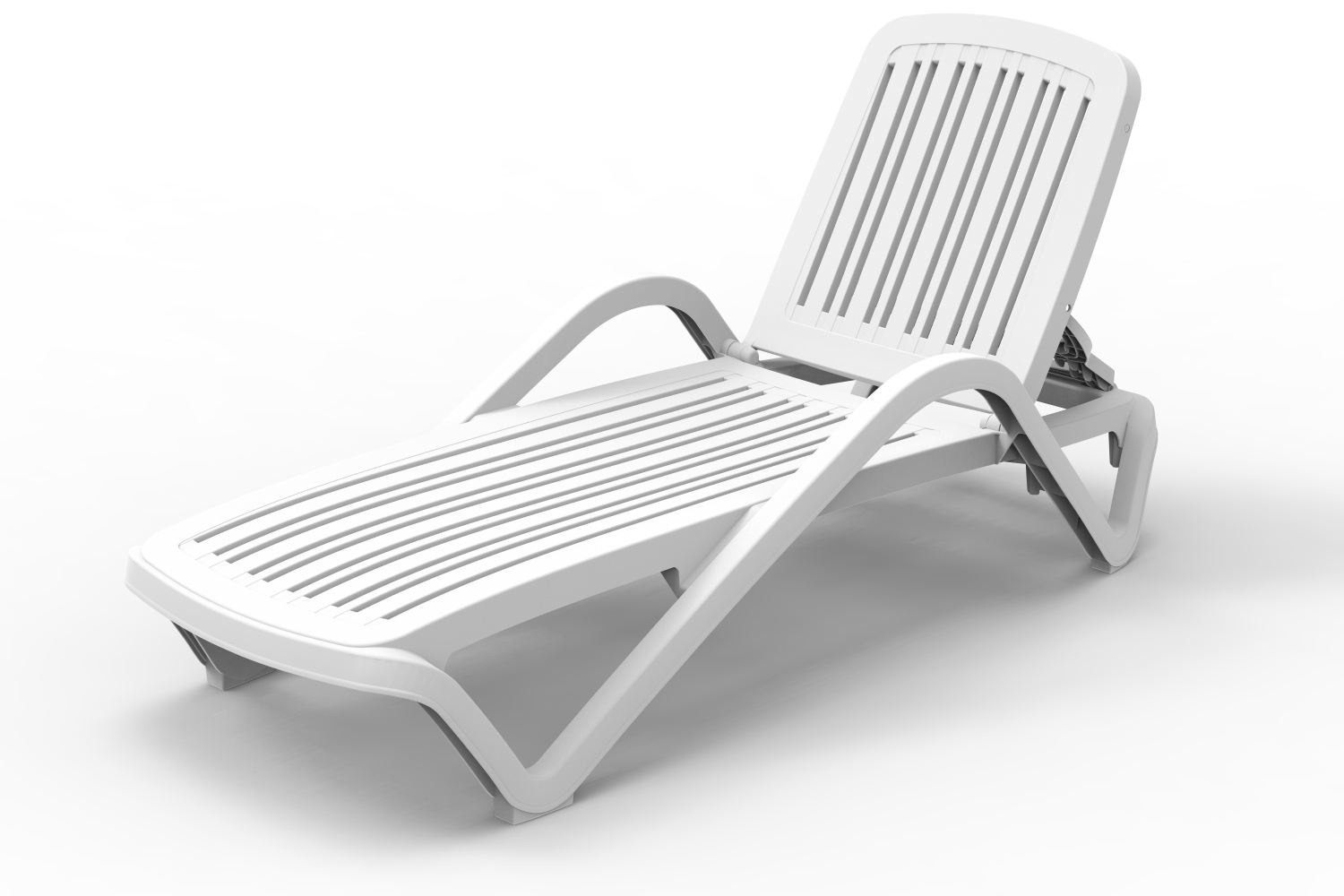 Adjustable PP Plastic Outdoor Chaise Lounge Chair - Weatherproof Sun Lounger for Poolside, Patio & Hotel Use