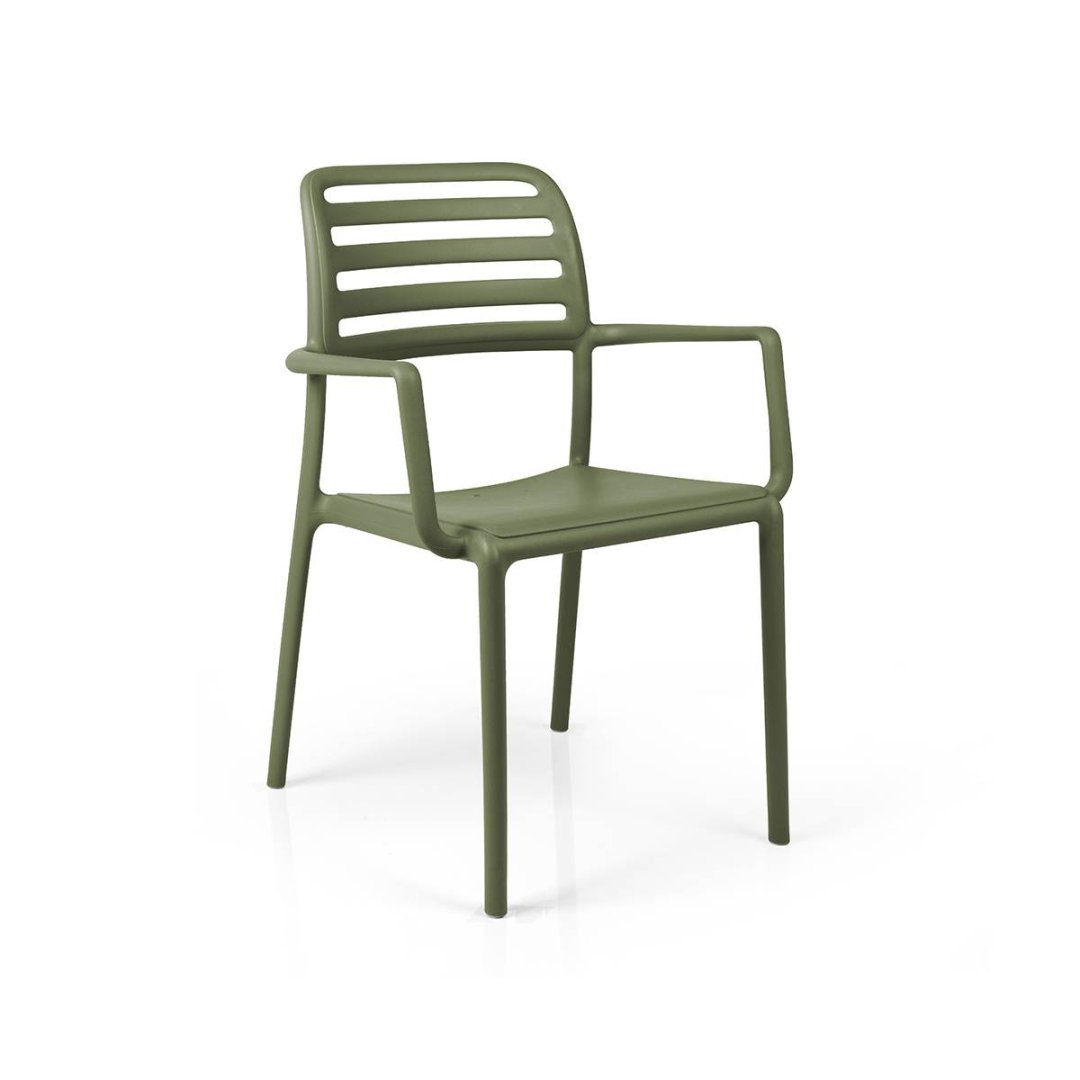 Olive Plastic Outdoor Armchair-PP Chair