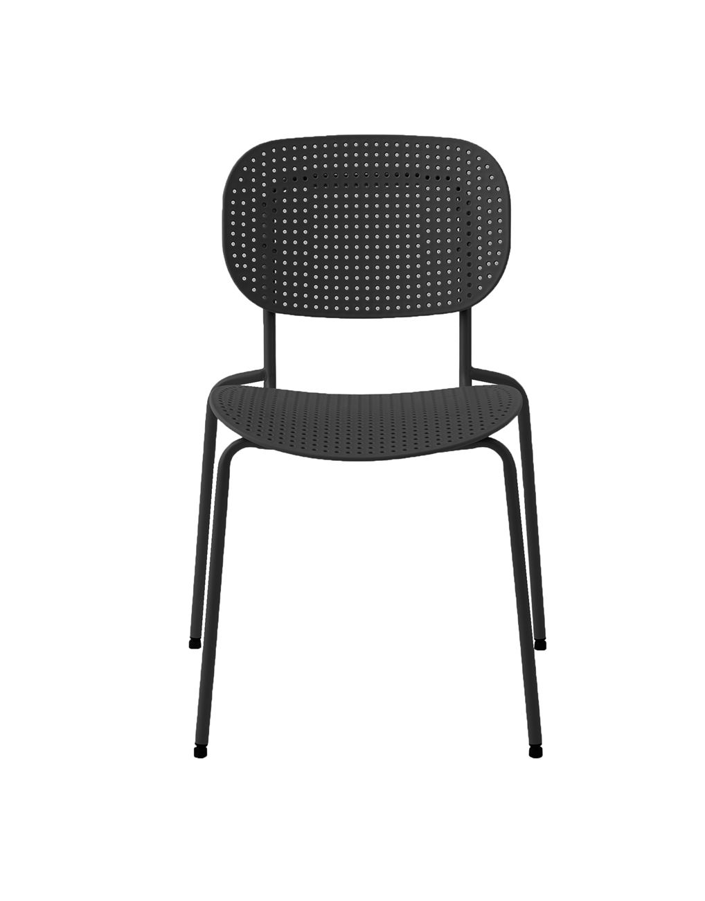 Black Plastic Chair With Metal Frame