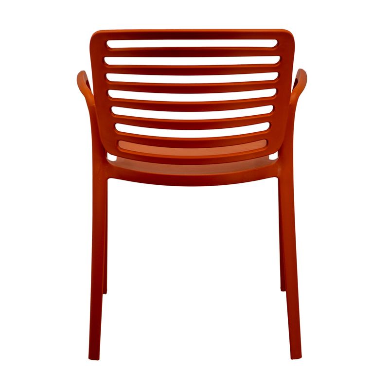 Orange Plastic Armrest Kitchen Chair - Bold, Durable & Comfort-Focused Seating
