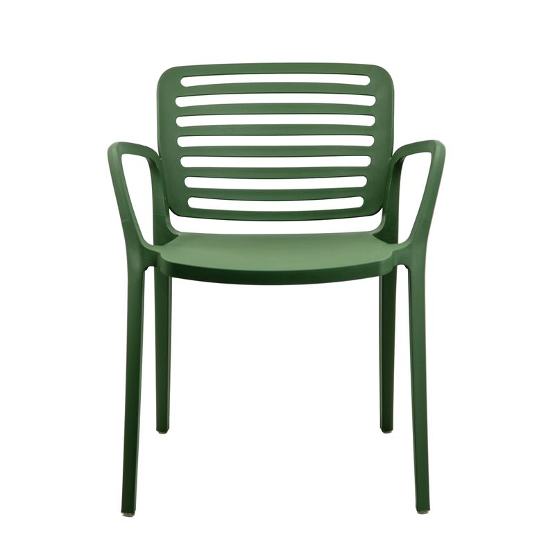 Green Plastic Armrest Kitchen Chair - Vibrant, Durable & Ergonomic Seating