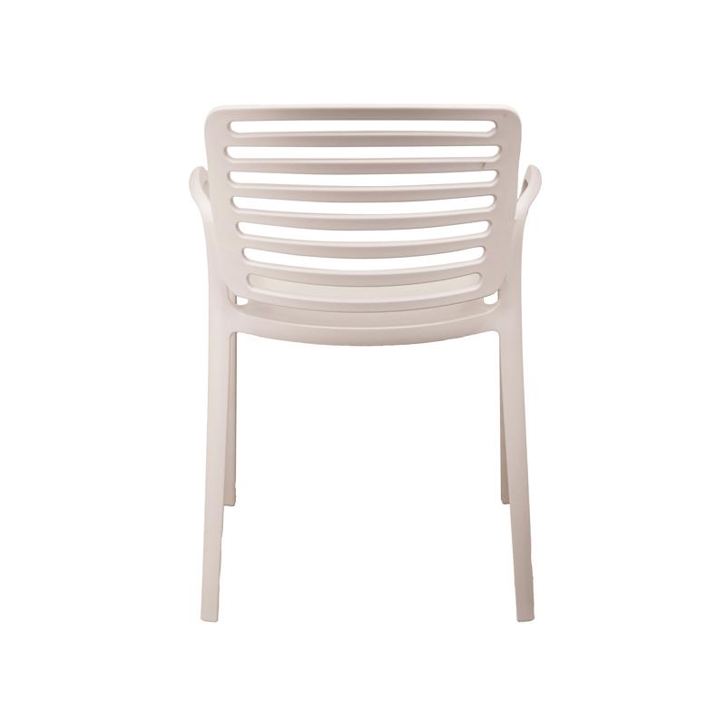 Beige Plastic Armrest Kitchen Chair - Stylish, Durable & Easy-Clean Seating