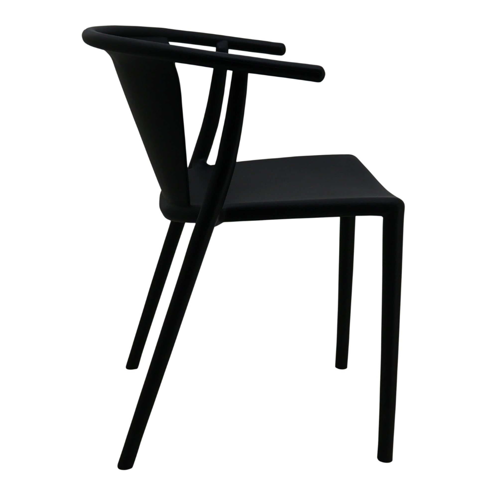 Modern Solid Back PP Plastic Outdoor Armchair - Stackable Patio Chair for Restaurant, Cafe & Bistro