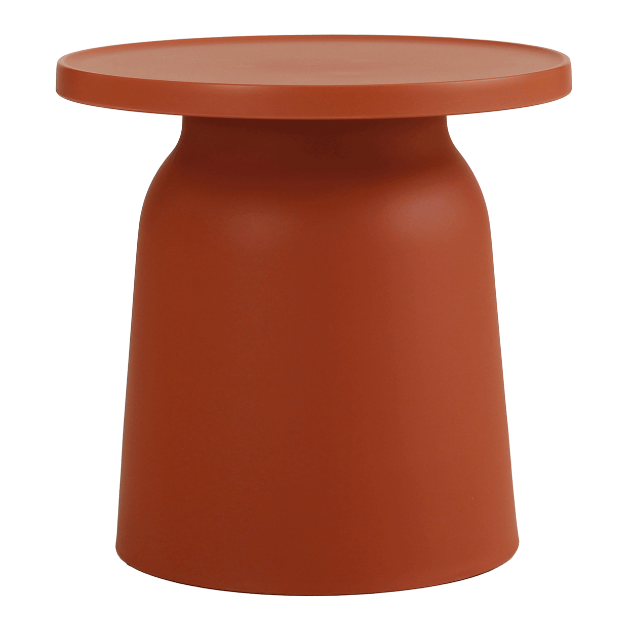 Terracotta Round Side Table, Modern Minimalist Accent Table, Matte Plastic End Table for Living Room Bedroom Balcony Patio