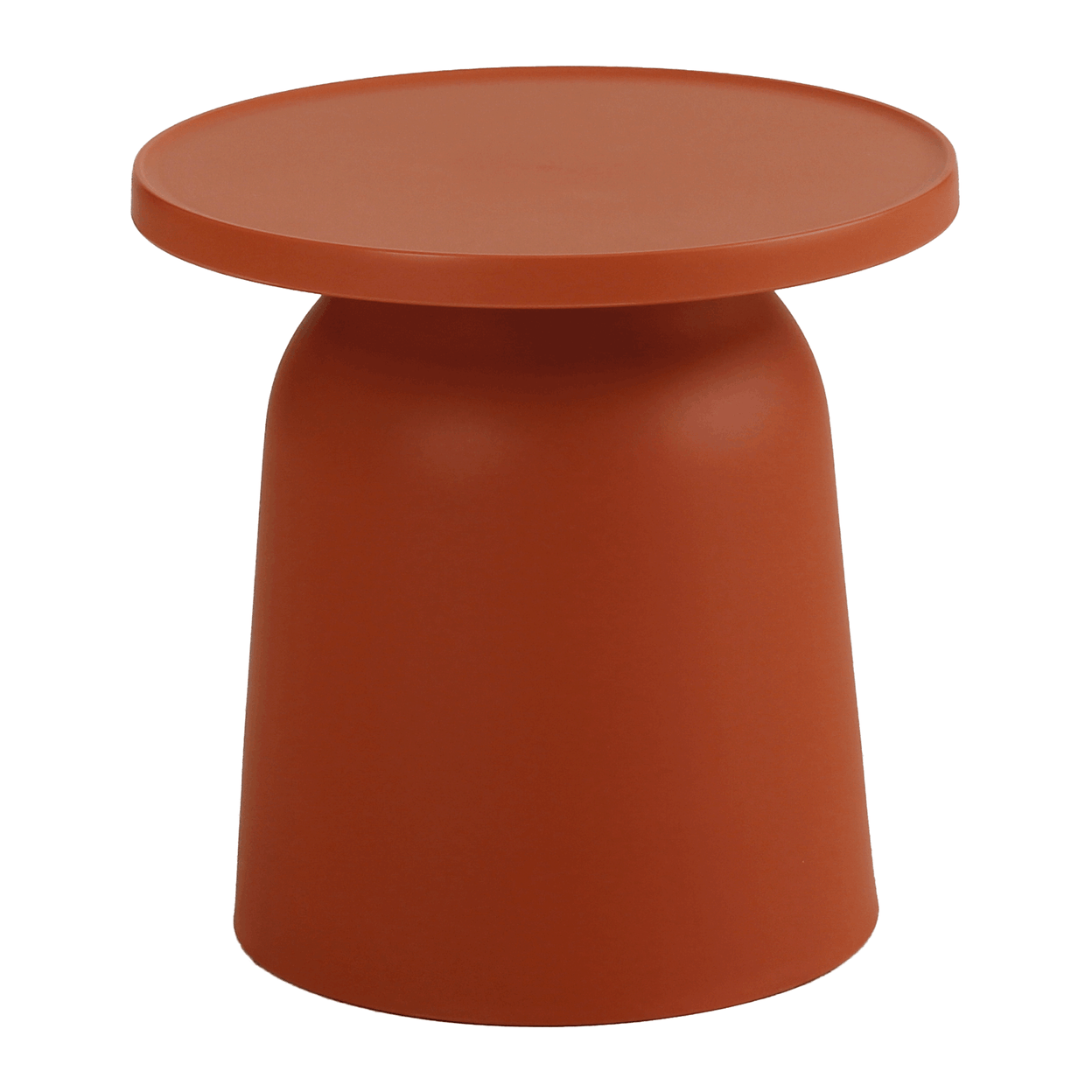 Terracotta Round Side Table, Modern Minimalist Accent Table, Matte Plastic End Table for Living Room Bedroom Balcony Patio