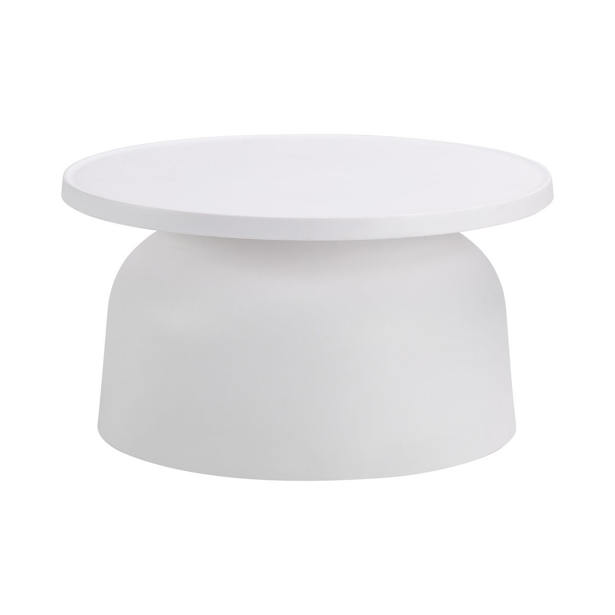 Mustard Yellow Round Side Table | Modern Minimalist Matte Plastic Accent End Table for Living Room, Bedroom, Balcony & Patio