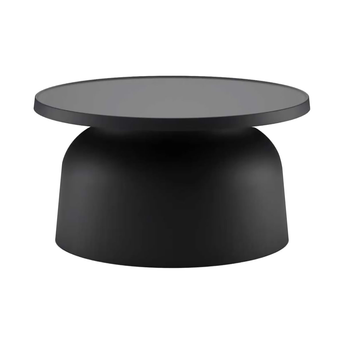 Mustard Yellow Round Side Table | Modern Minimalist Matte Plastic Accent End Table for Living Room, Bedroom, Balcony & Patio