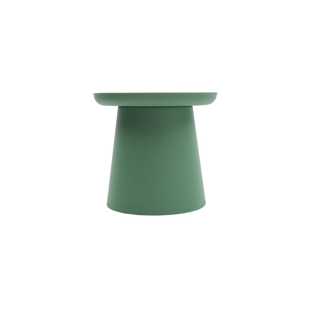 Mint Green Round Plastic Side Table, Modern Outdoor Patio Accent End Table, Commercial-Grade Coffee Table for Hospitality & Bulk Projects