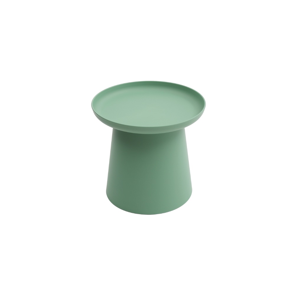 Mint Green Round Plastic Side Table, Modern Outdoor Patio Accent End Table, Commercial-Grade Coffee Table for Hospitality & Bulk Projects