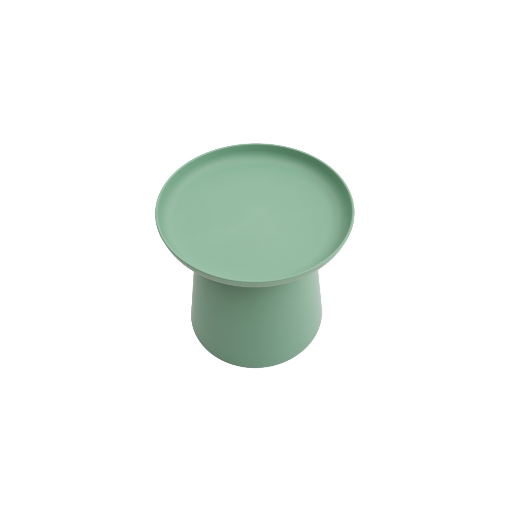 Mint Green Round Plastic Side Table, Modern Outdoor Patio Accent End Table, Commercial-Grade Coffee Table for Hospitality & Bulk Projects