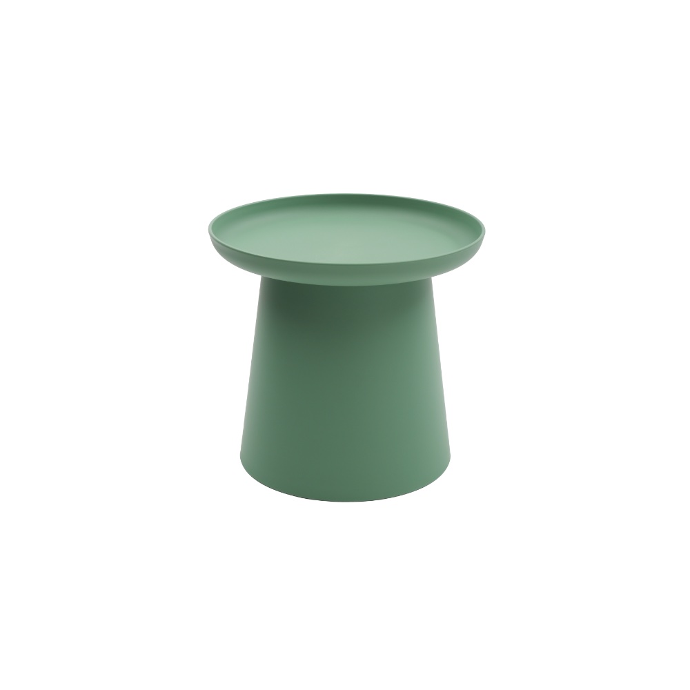Mint Green Round Plastic Side Table, Modern Outdoor Patio Accent End Table, Commercial-Grade Coffee Table for Hospitality & Bulk Projects