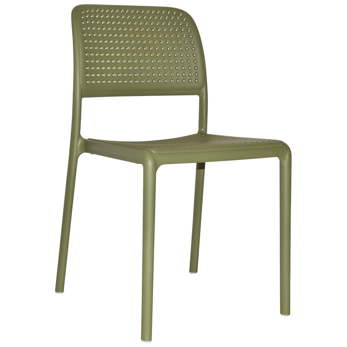 One-Piece Molded Perforated Hollow Back PP Armless Dining Chair Stackable Breathable Plastic Patio Side Chair for Cafe Restaurant Hotel Wholesale