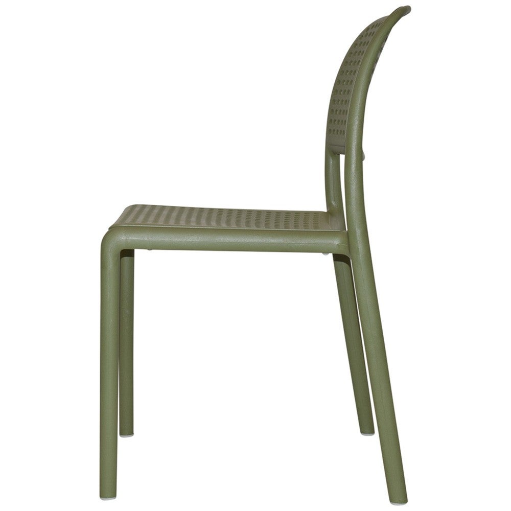 One-Piece Molded Perforated Hollow Back PP Armless Dining Chair Stackable Breathable Plastic Patio Side Chair for Cafe Restaurant Hotel Wholesale
