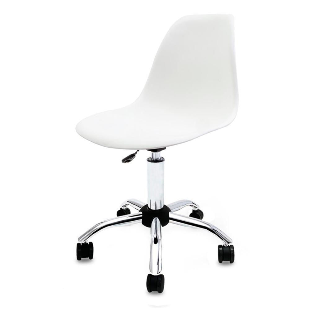 Adjustable Swivel PP Plastic Office Chair with Chrome Base - Ergonomic Task Chair for Home & Office