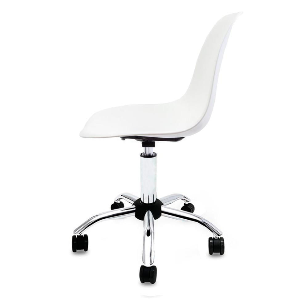 Adjustable Swivel PP Plastic Office Chair with Chrome Base - Ergonomic Task Chair for Home & Office