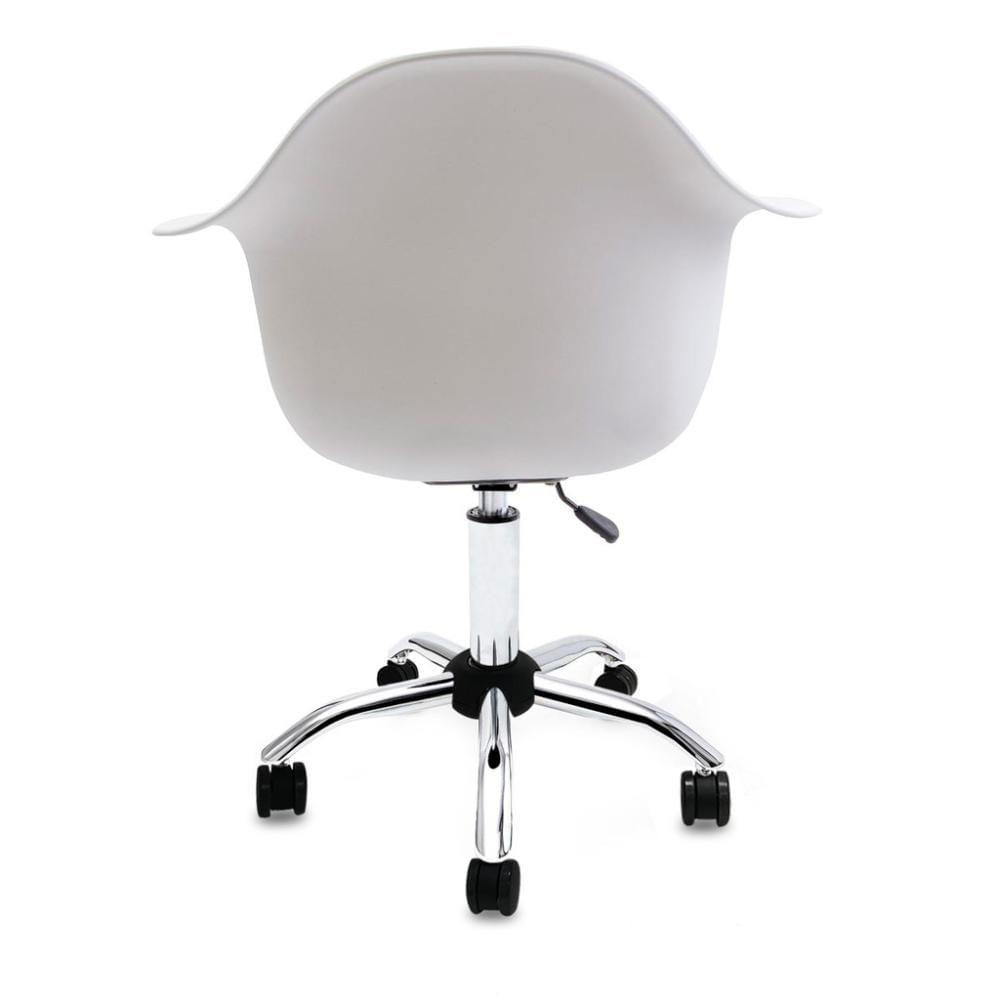 Adjustable Swivel PP Plastic Office Chair with Armrests and Chrome Base - Ergonomic Task Chair for Home & Office