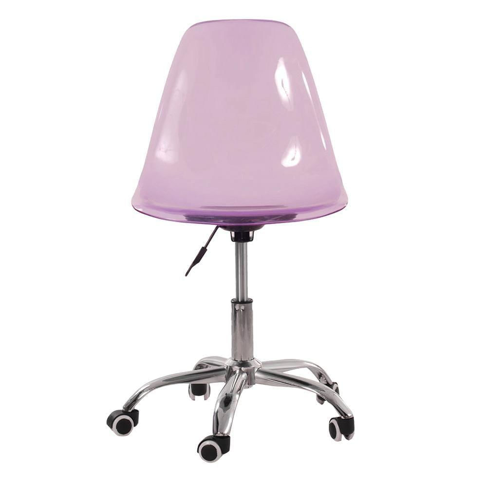 Plastic Office Desk Chair Transparent Purple-PP Chair