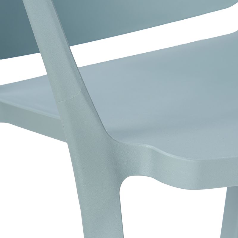 Light Blue Plastic Chair with Armrests