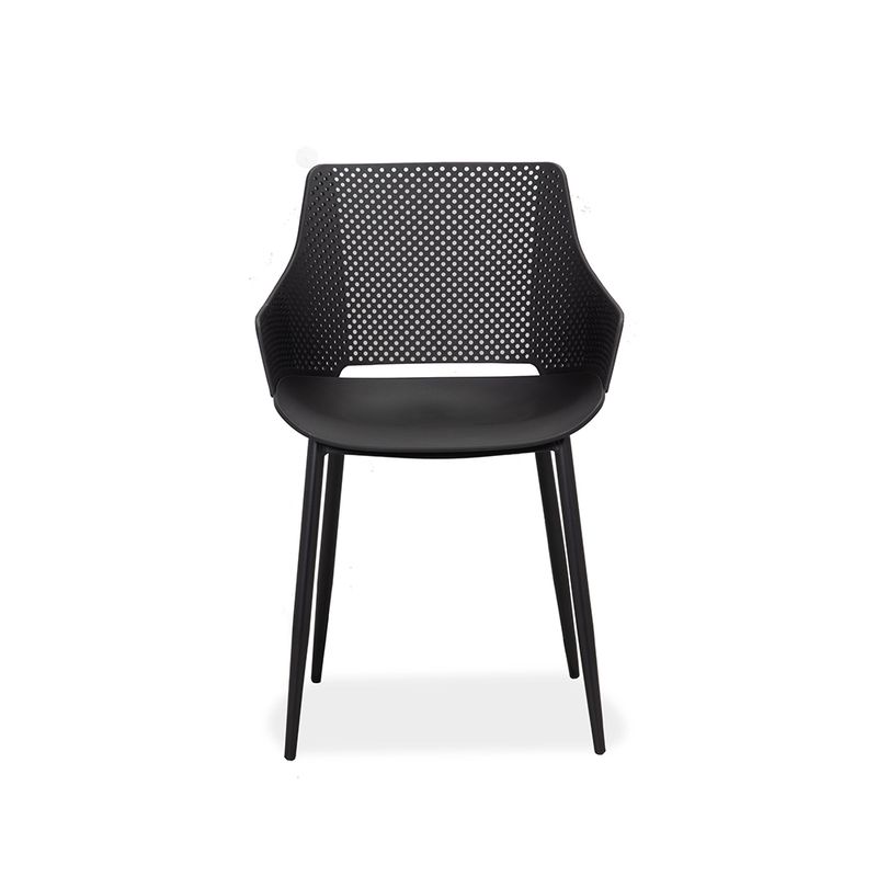 Carbon Steel Leg Black Hollow Backrest Plastic Chair - Durable, Stylish & Ergonomic Seating