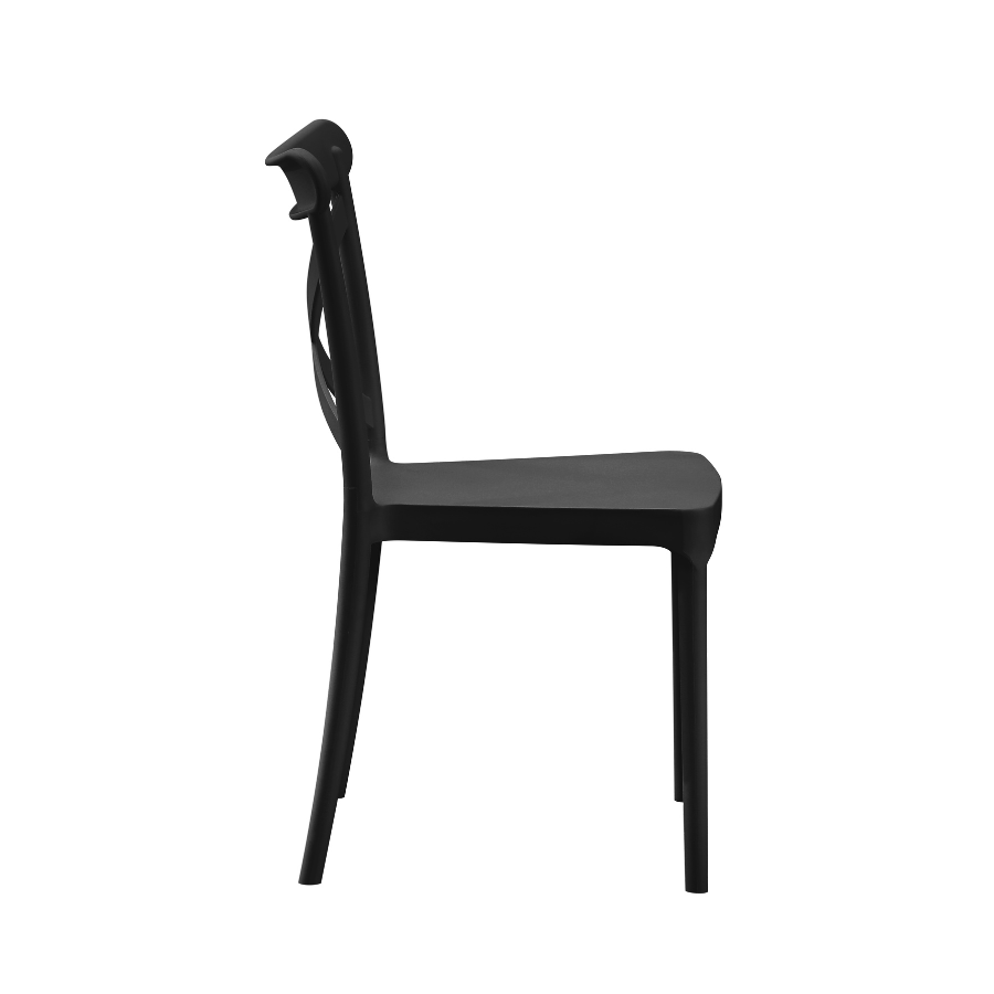 Black Plastic Cross Back Dining Chair-PP Chair