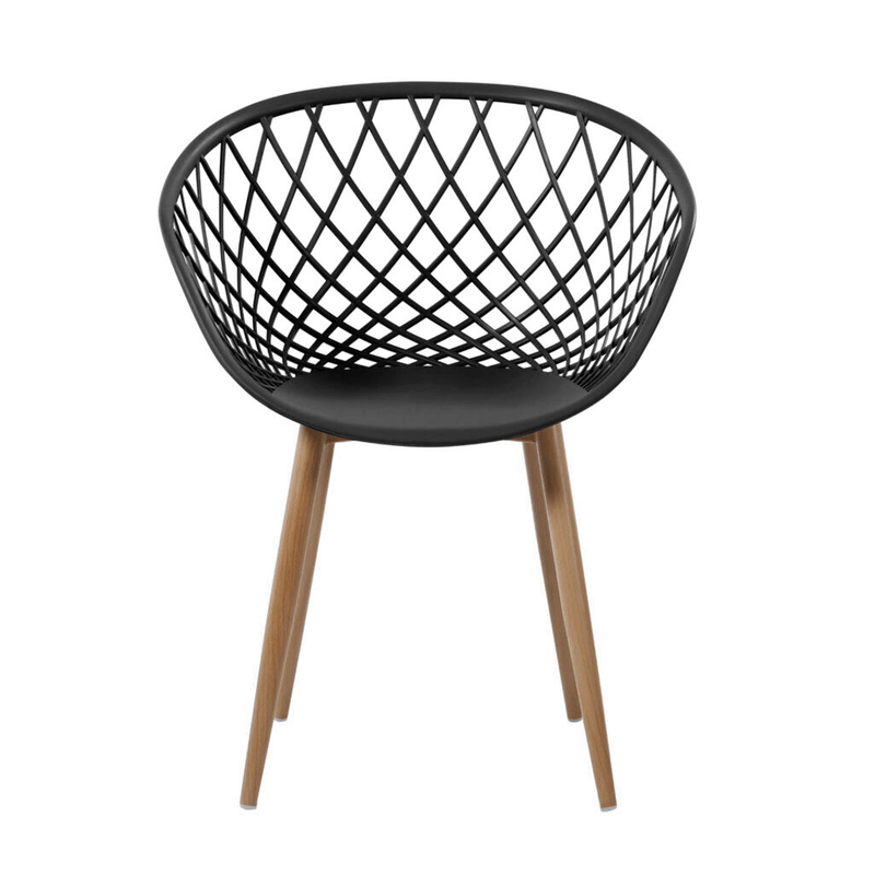 Cut-out design plastic armchair black-PP Chair