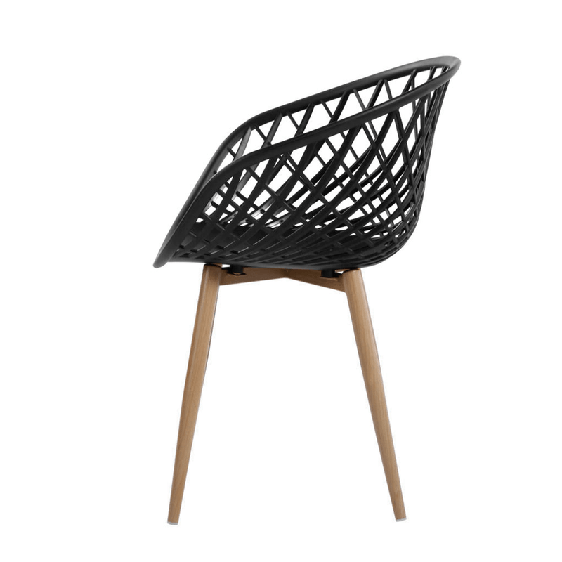 Cut-out design plastic armchair black-PP Chair