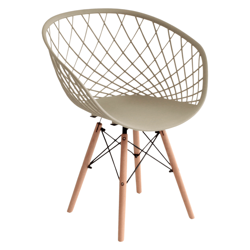 Taupe Plastic Chair With Armrests-PP Chair