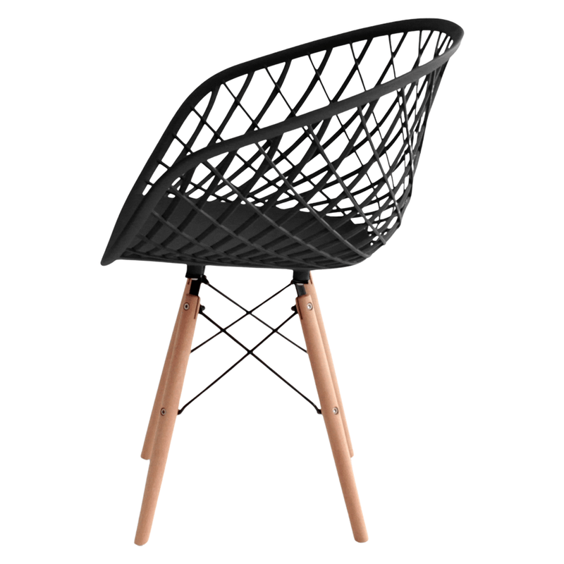 Black Plastic Chair With Armrests-PP Chair