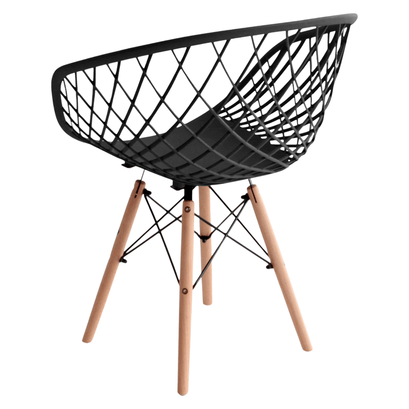 Black Plastic Chair With Armrests-PP Chair