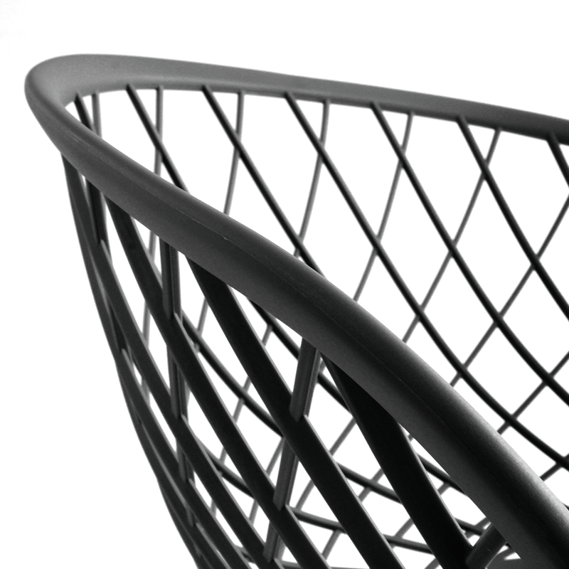 Black Plastic Chair With Armrests-PP Chair