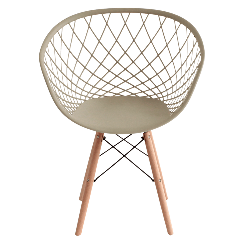 Taupe Plastic Chair With Armrests-PP Chair